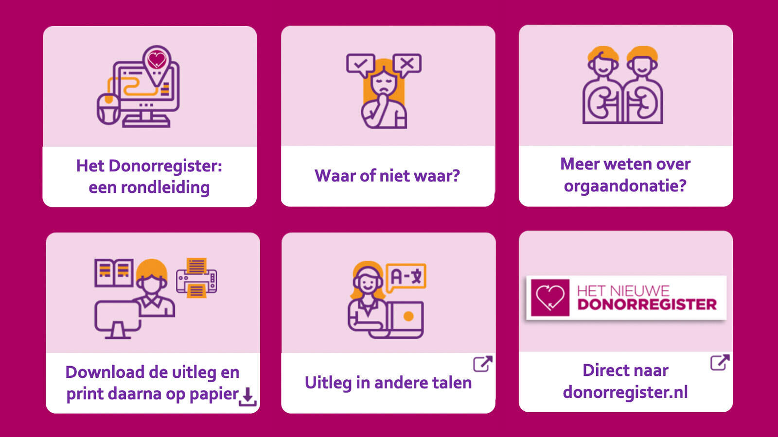 Oefenen met donorregistratie doorgeven